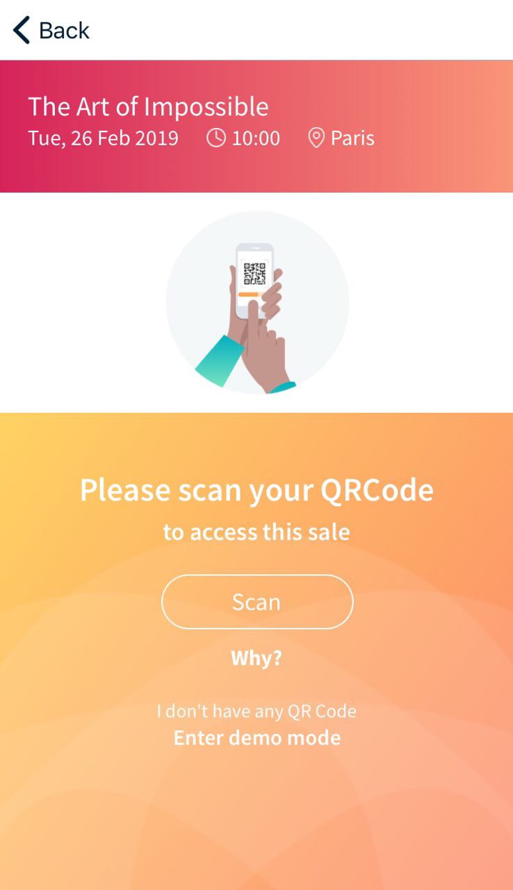 сканирование QR-кода в приложении Auctionity 360