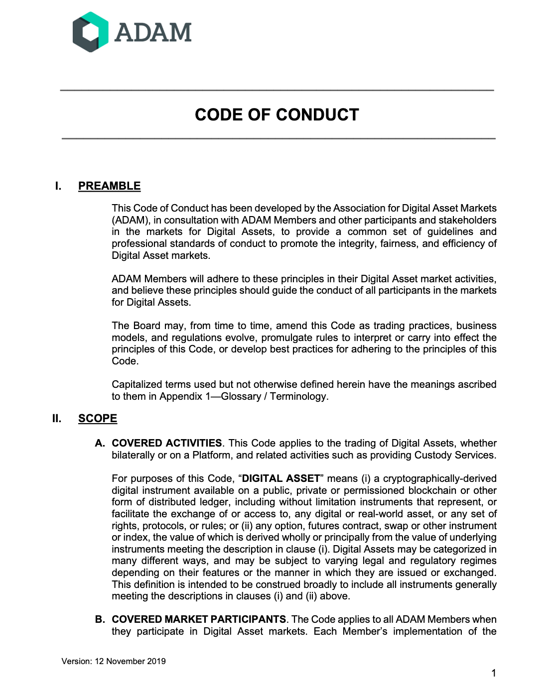 Первая страница кодекса ADAM.