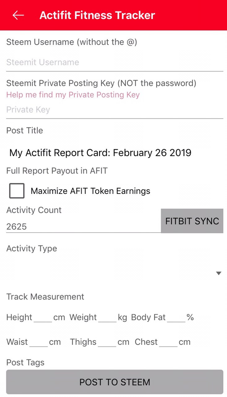 Actifit Fitness Tracker активность пользователя