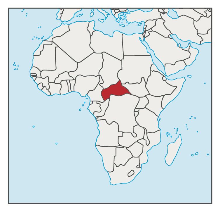 Карта центральной африканской республики