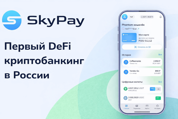 SkyPay: Первый полноценный крипто-банкинг для повседневного использования